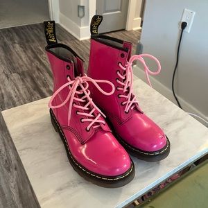 Pink Doc Martens size 10 EU 42. Bought a while back and wore them once.